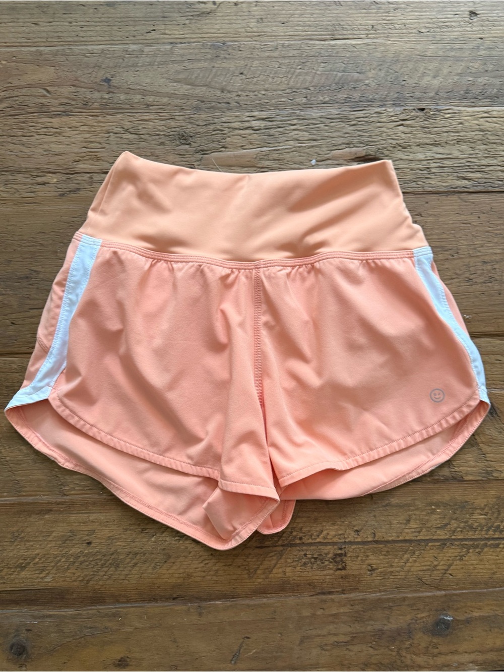 Gilly Hicks Peach Athletic Running Shorts with White Trim